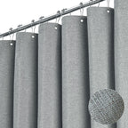 BTTN Beige Linen Textured Waterproof Cloth Shower Curtain Set, 72x72, Cream