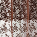 TUDECO Lace Brown Shower Curtain with Attached Valance, 72 x 72 Inch