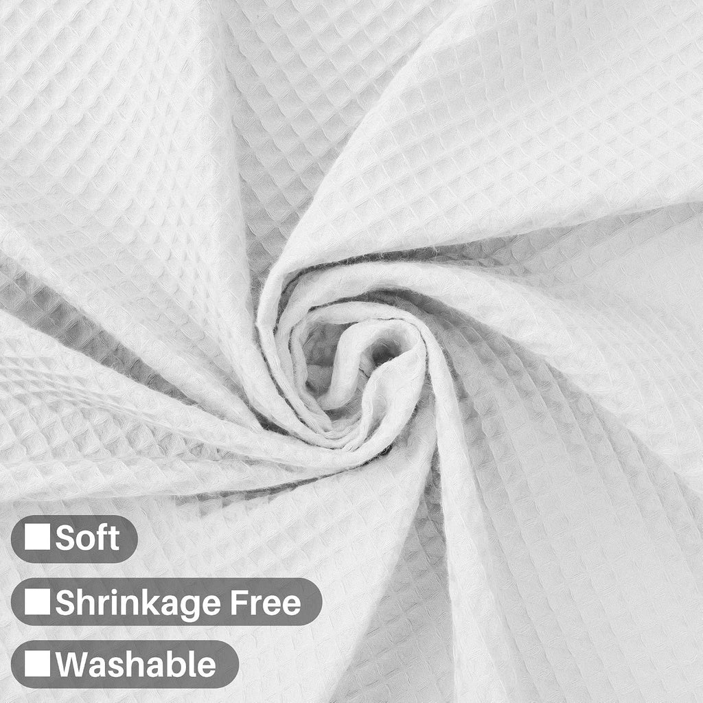 Barossa Design Waffle Weave Extra Long Shower Curtain White, 72x84