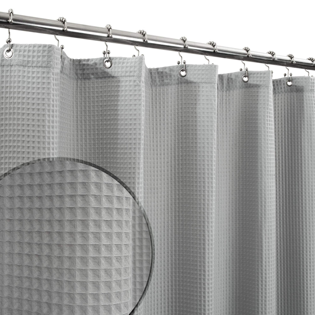 Barossa Design Waffle Weave Extra Long Shower Curtain White, 72x84