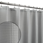 Barossa Design Waffle Weave Extra Long Shower Curtain White, 72x84