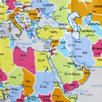 SKL Home The World Map Waterproof PEVA Shower Curtain, Clear/Multi