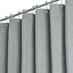 BTTN Beige Linen Textured Waterproof Cloth Shower Curtain Set, 72x72, Cream