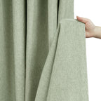 Seenus Natural Sage Green Linen Look Fabric Shower Curtain, Heavy Duty Faux Linen Textured Shower Curtain Water-Resistant, 72 x 72 Inch Soothing Forest Green Farmhouse Bathroom Decor Shower Curtains