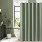 Naturoom Linen Shower Curtain 72 Inch Long for Bathroom Beige 1 Panel